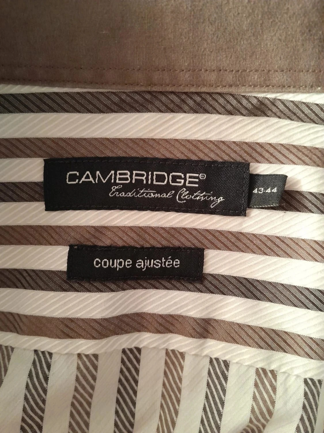 Camisa listrada marrom, tamanho 5 (43/44) Marca Cambridge – photo 6